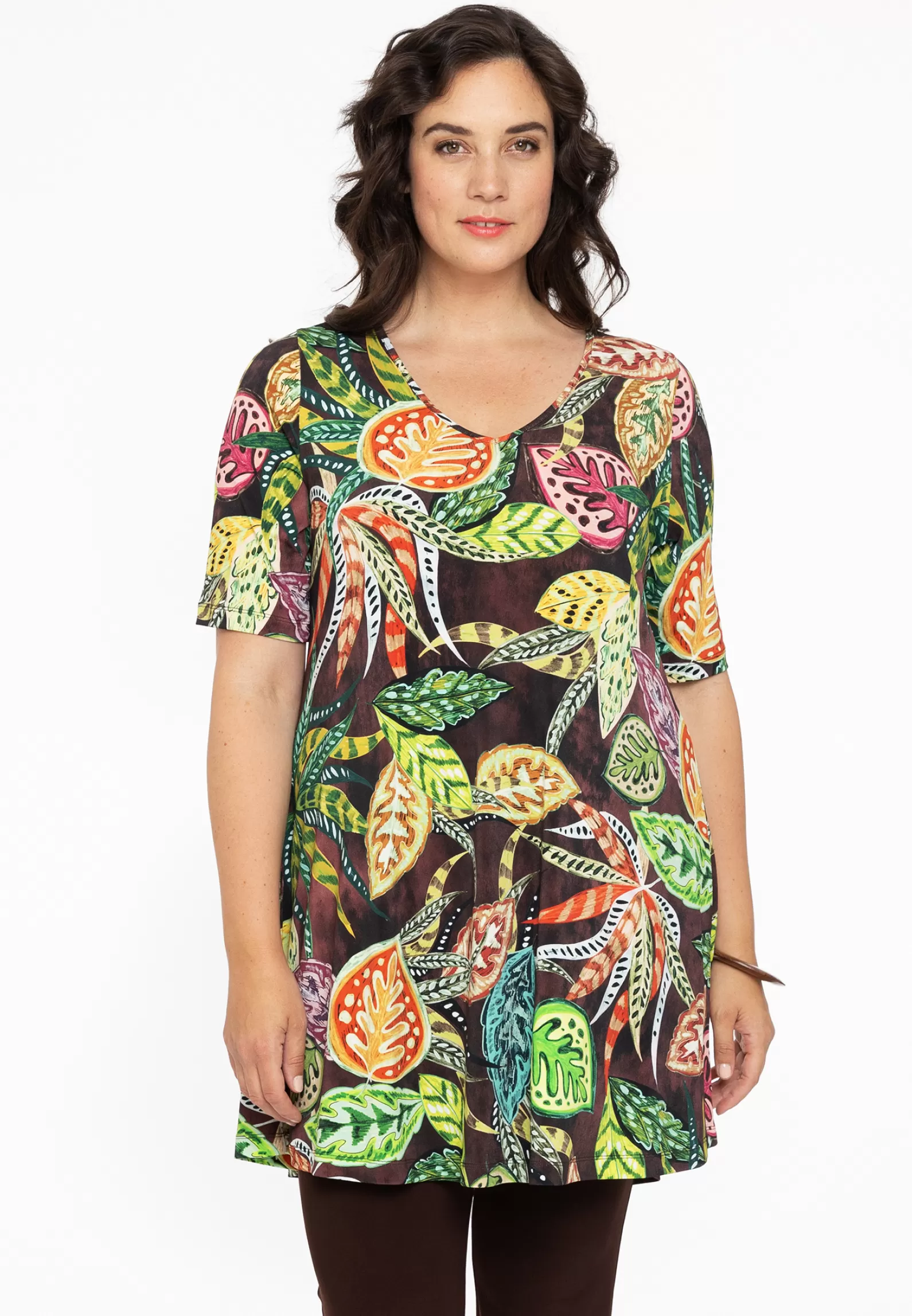 Fashion Tunic V Wide Bottom Vintage Women Tunics