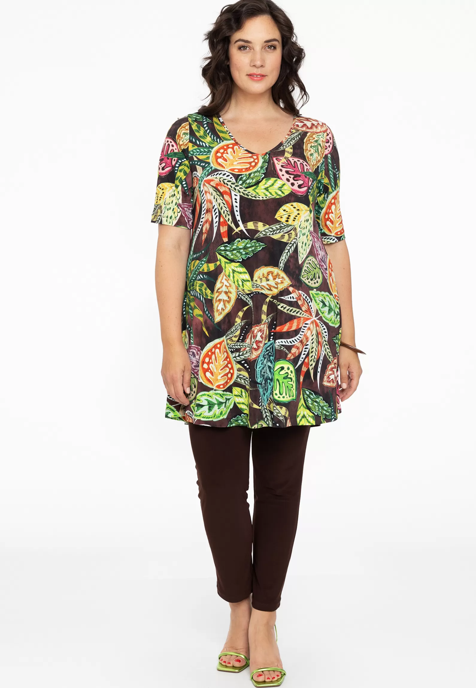 Fashion Tunic V Wide Bottom Vintage Women Tunics